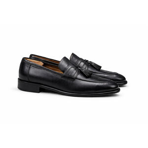 Johnston & Murphy Men's Dura-Heel Tassel Loafer Black Leather Dress Shoes Sz 11